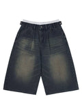 Men's Wide Leg Cropped Denim Jeans