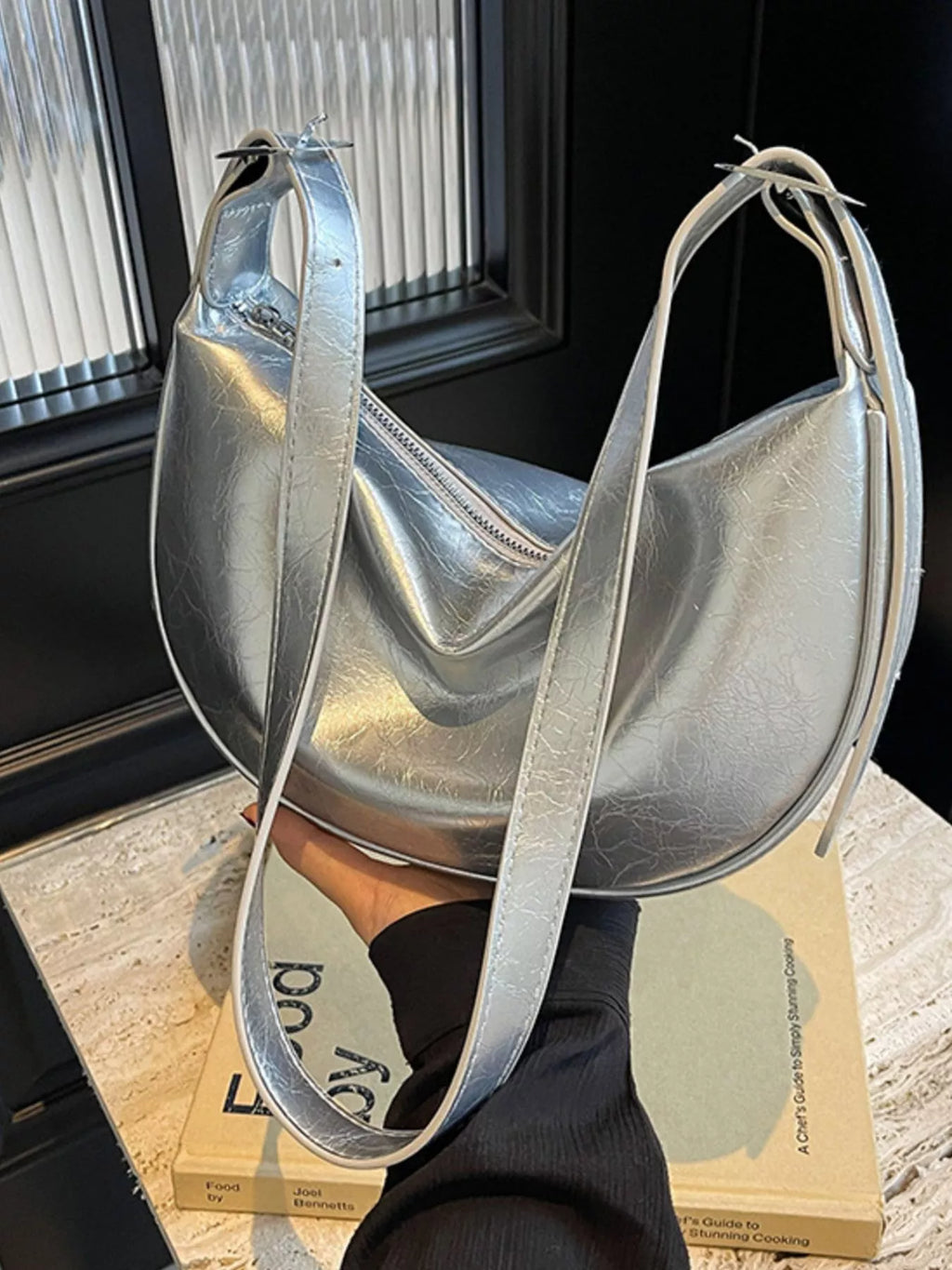 Adjustable Strap Crescent Crossbody Bag
