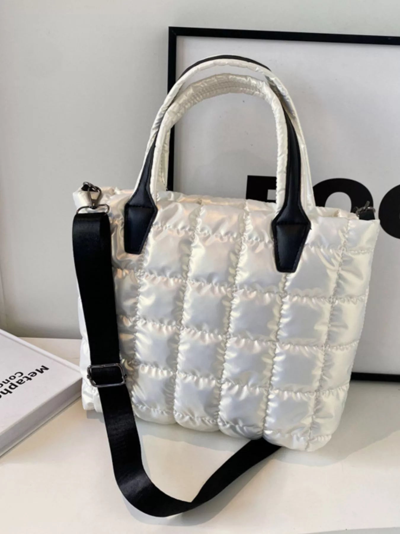 Bubble Textured Tote Crossbody Bag