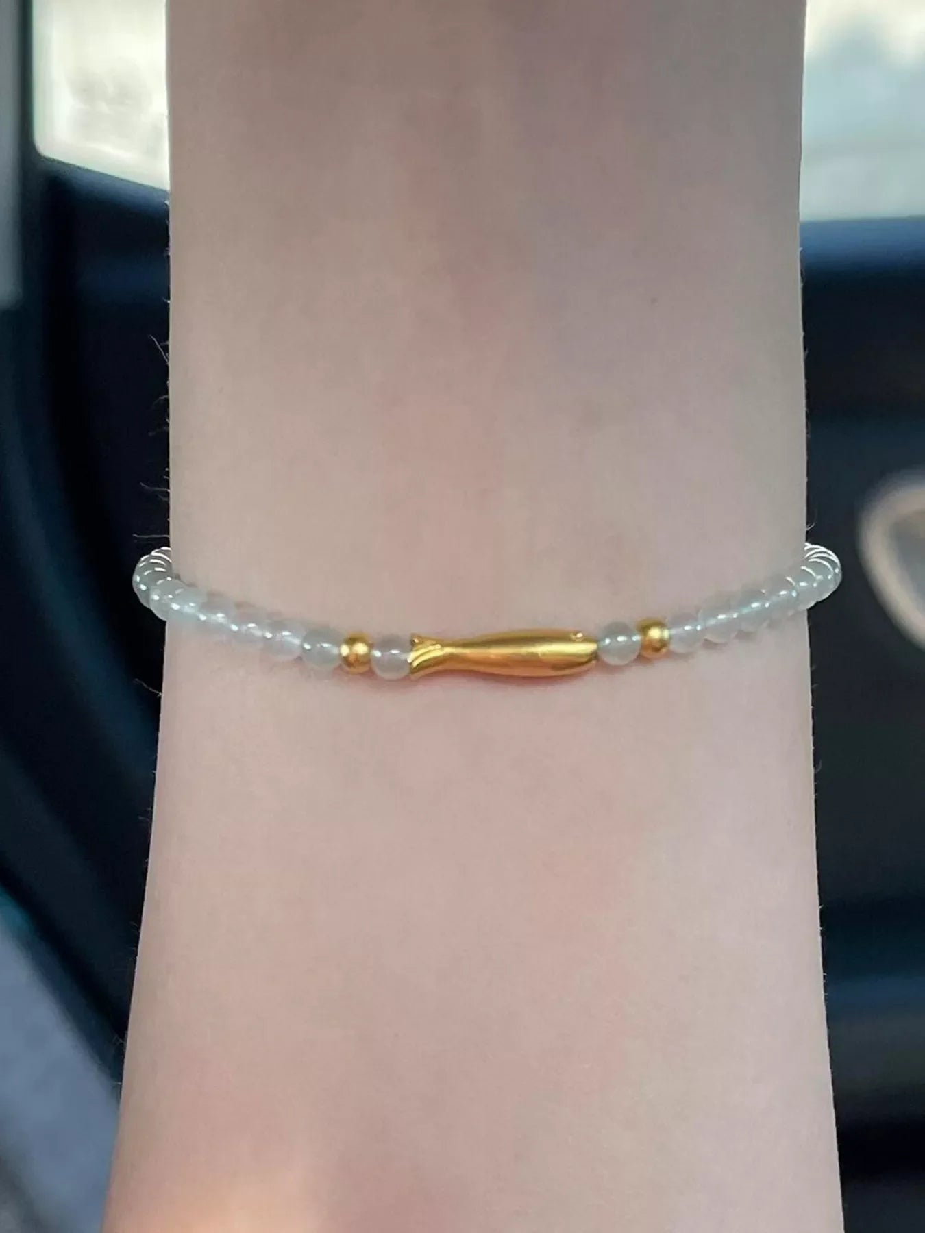 18K Gold-Plated Fish Beaded Bracelet