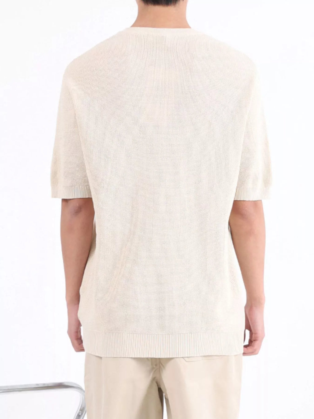 Men's Plus Size Textured Knit Henley T-Shirt