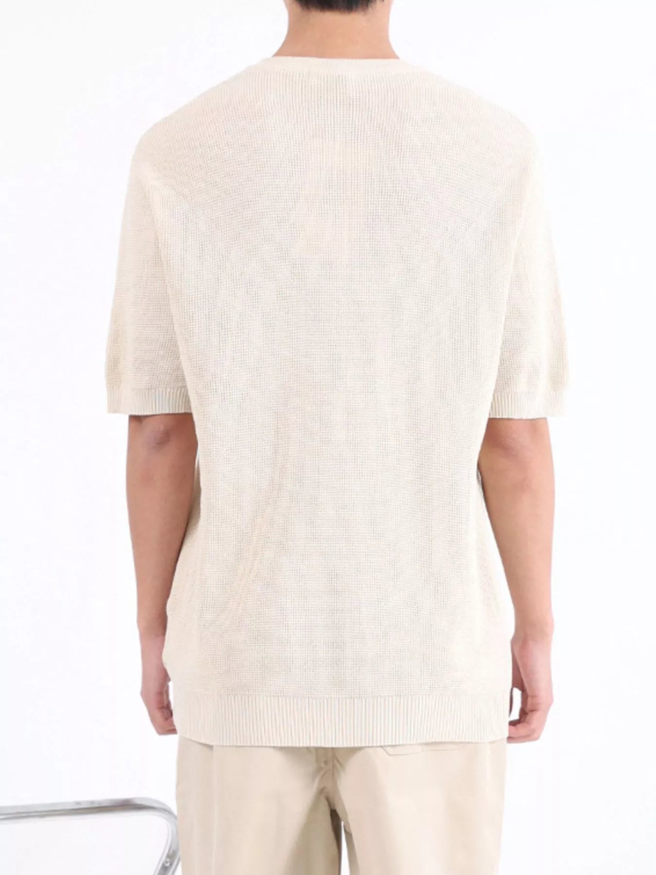 Men's Plus Size Textured Knit Henley T-Shirt