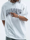 Men's Letter Round Neck Short Sleeve T-Shirt