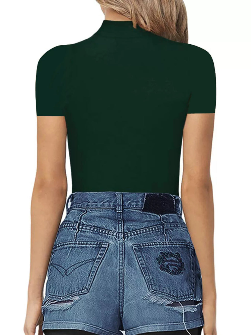 Mock Neck Short Sleeve Bodysuit