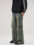 Men's Full Size Wide Leg Cargo Jeans Plus Size