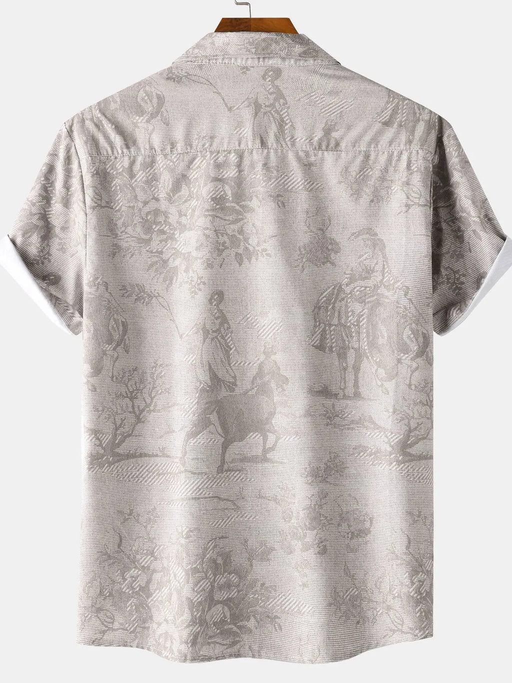 Men's Vintage Print Short Sleeve Casual Shirt