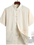Men's Full Size Button Up Short Sleeve Shirt Plus Size