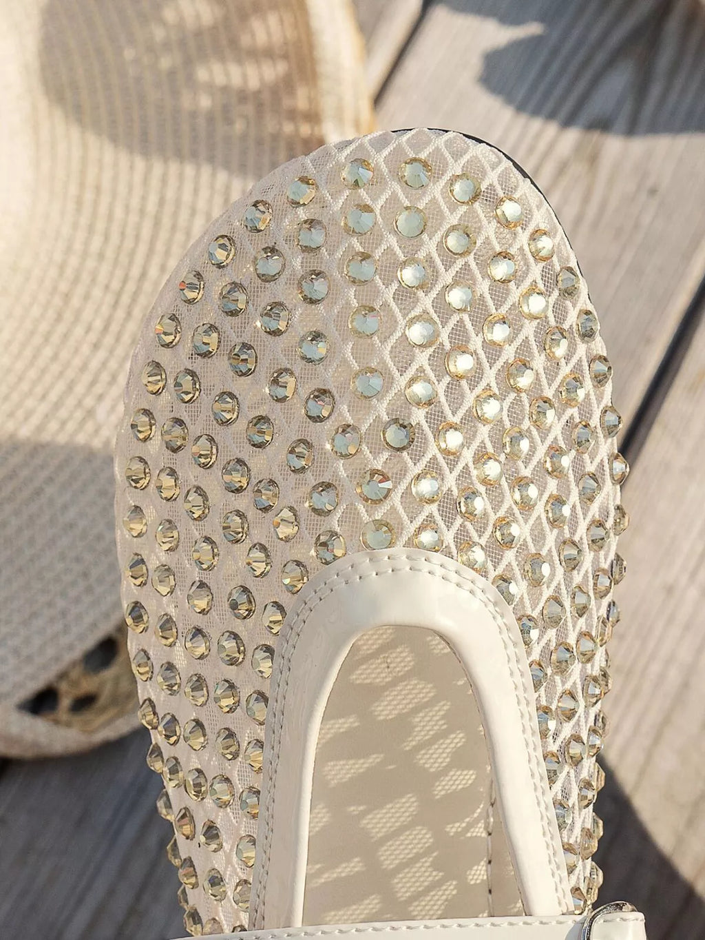 Sparkling Mesh Ballet Flats Sandals