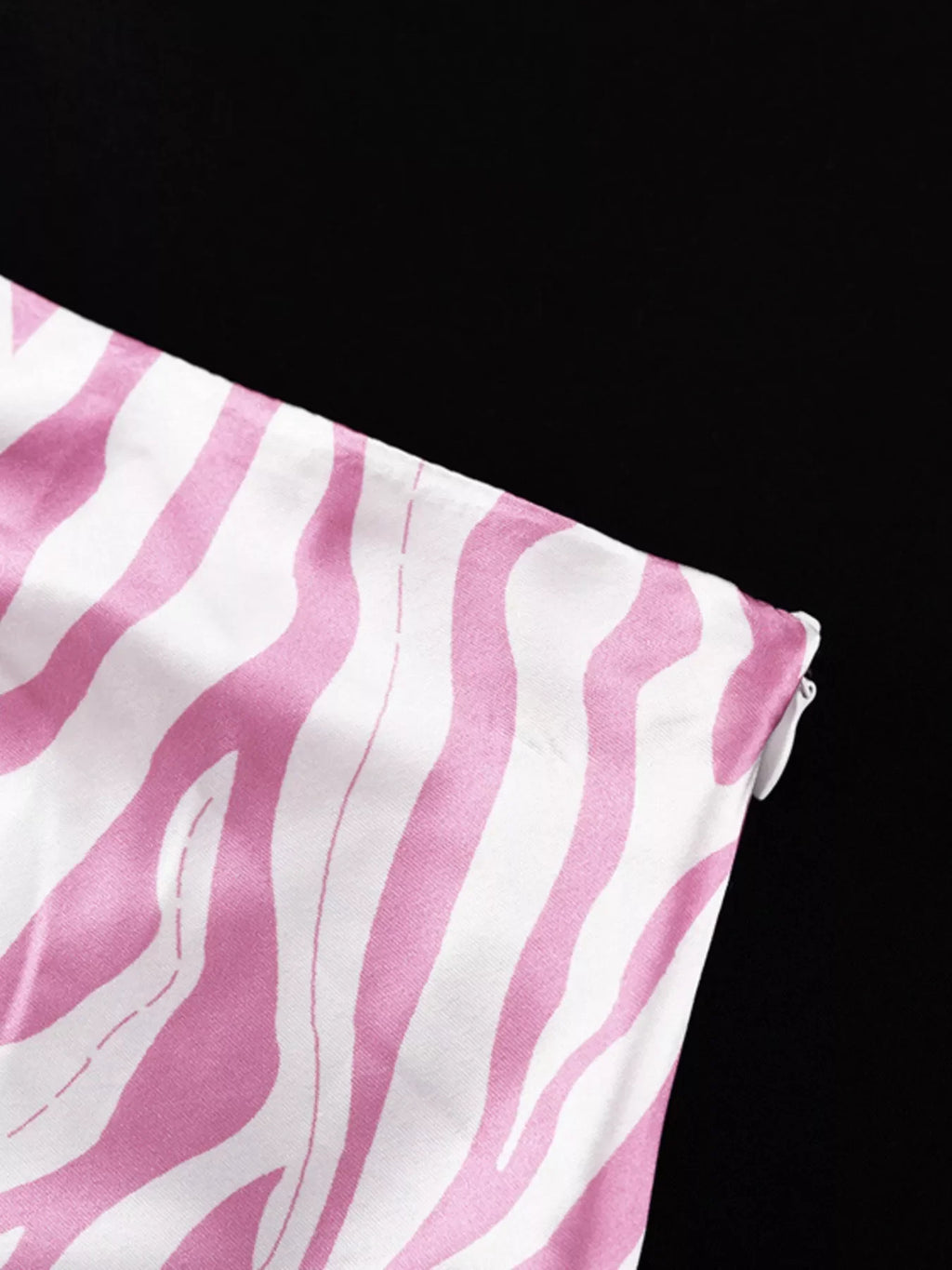 Satin Zebra Print Midi Skirt
