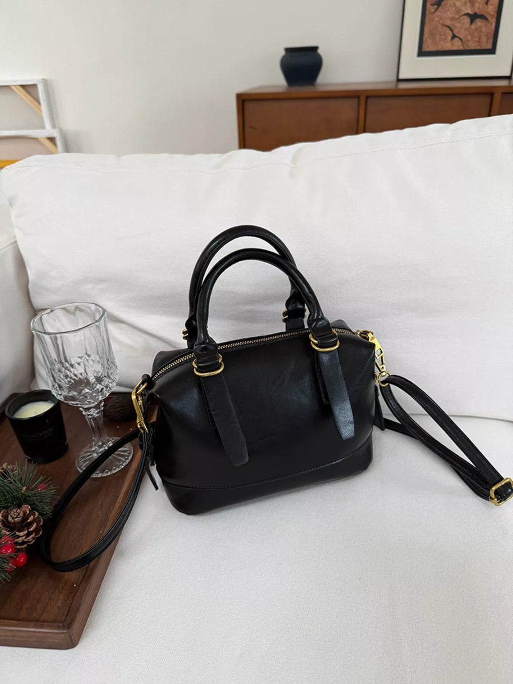 Vintage Leather Crossbody Bag