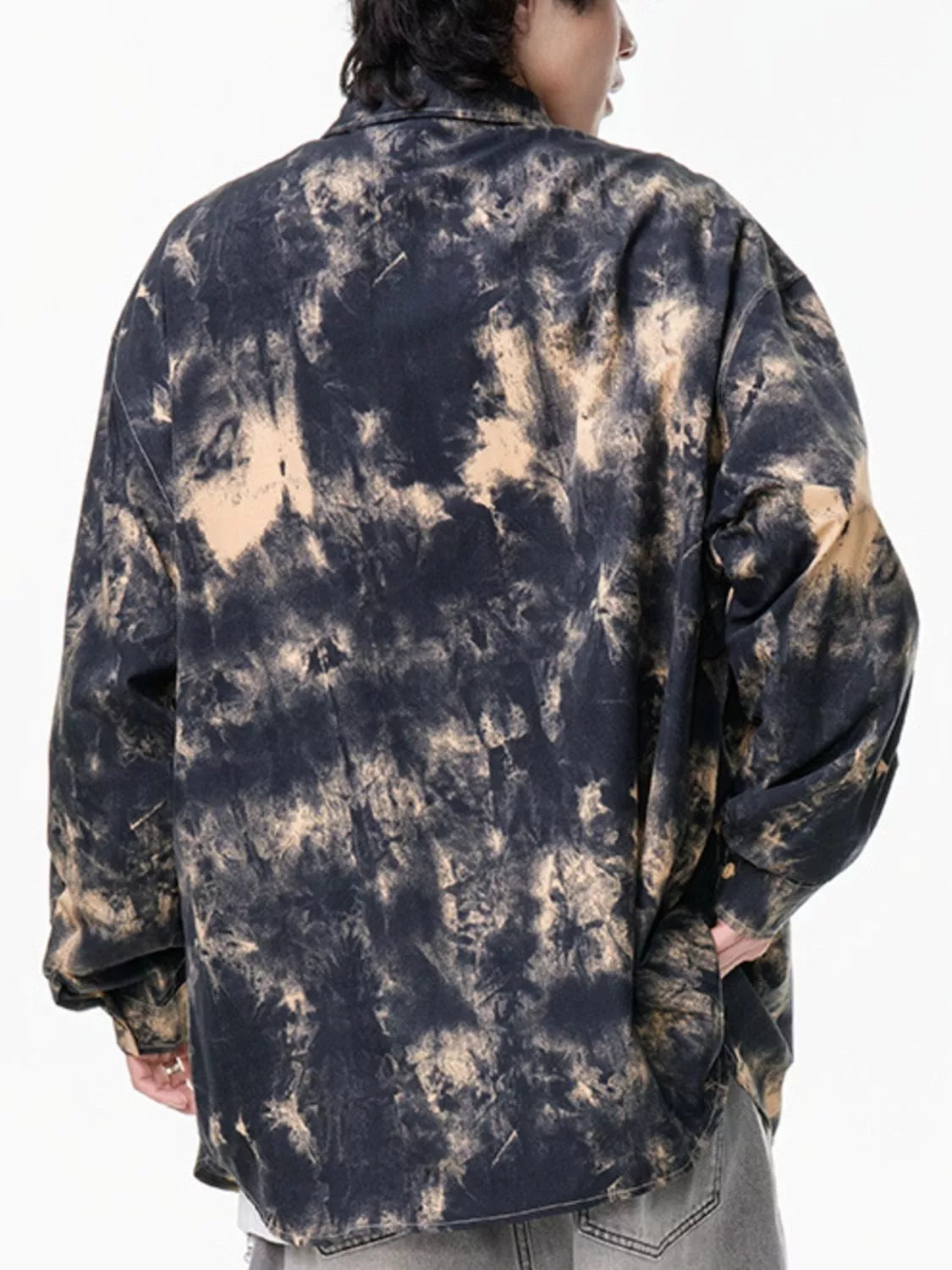 Men's Plus Size Tie-Dye Button-Up Shirt