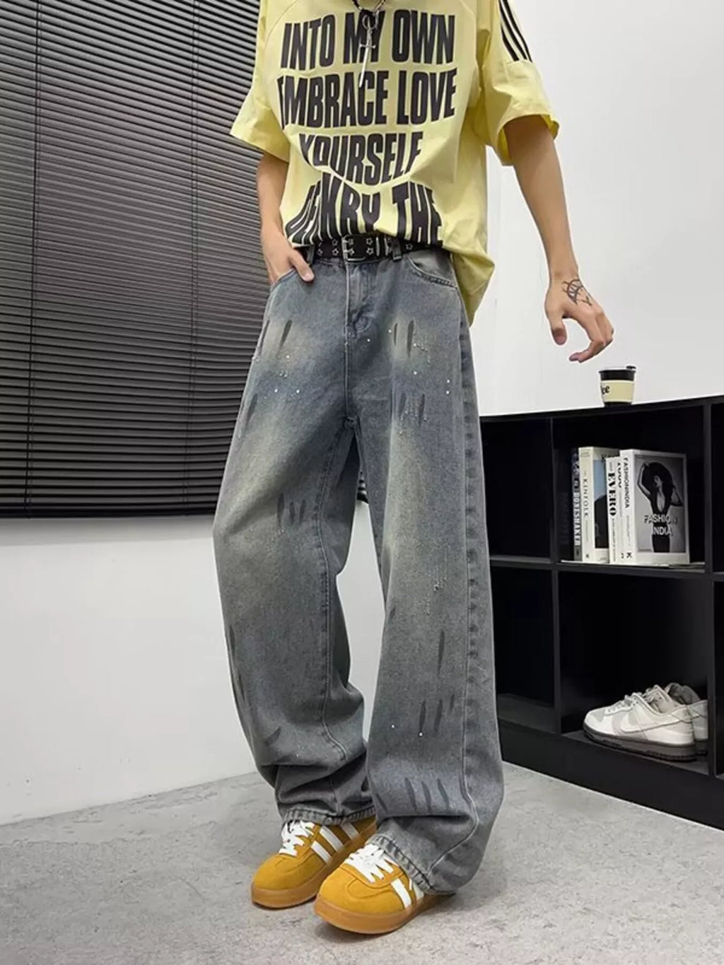 Men's Full Size Wide-Leg Jeans Plus Size