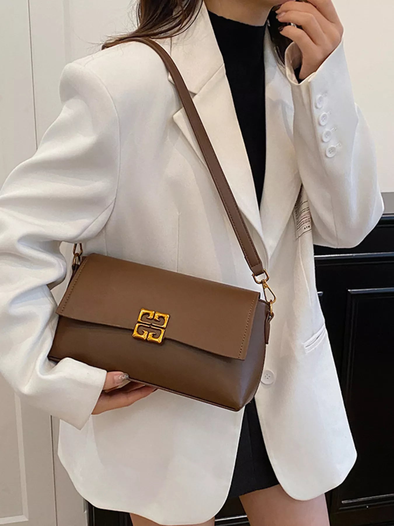 Leather Flap Crossbody Bag