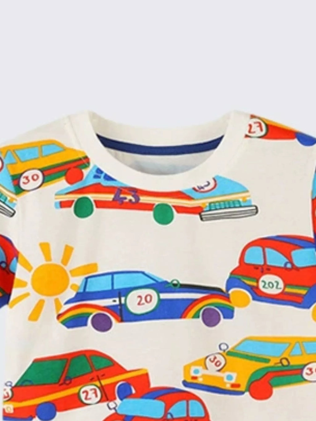 Children's Racing Car Print Crew Neck T-Shirt