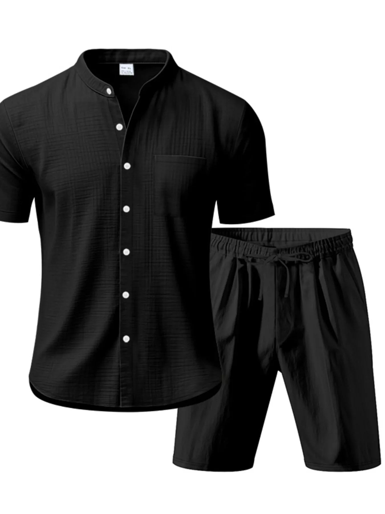 Men's Full Size Casual Short Sleeve Shirt and Shorts Set Plus Size