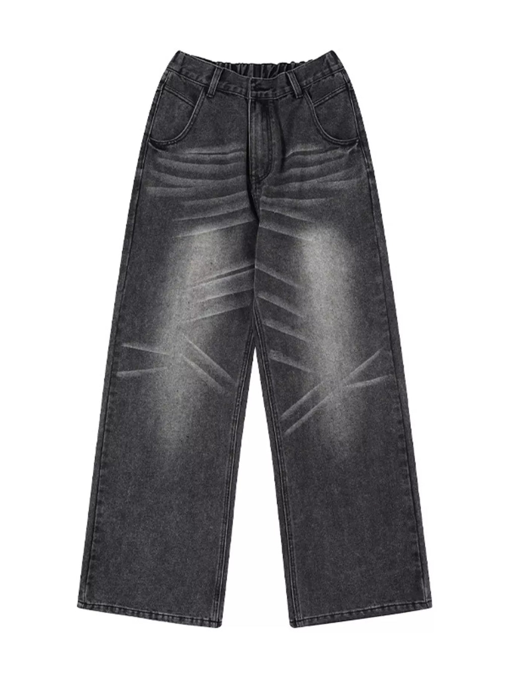 Men's Wide Leg Washed Jeans