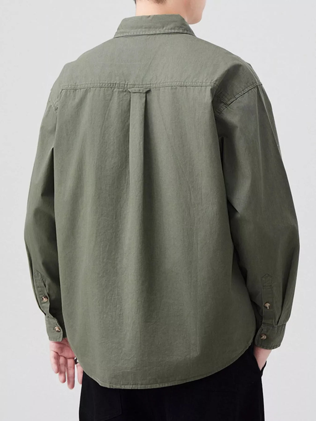 Men's Plus Size Button Up Long Sleeve Shirt