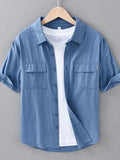 Men's Plus Size Button Up Short Sleeve Shirt