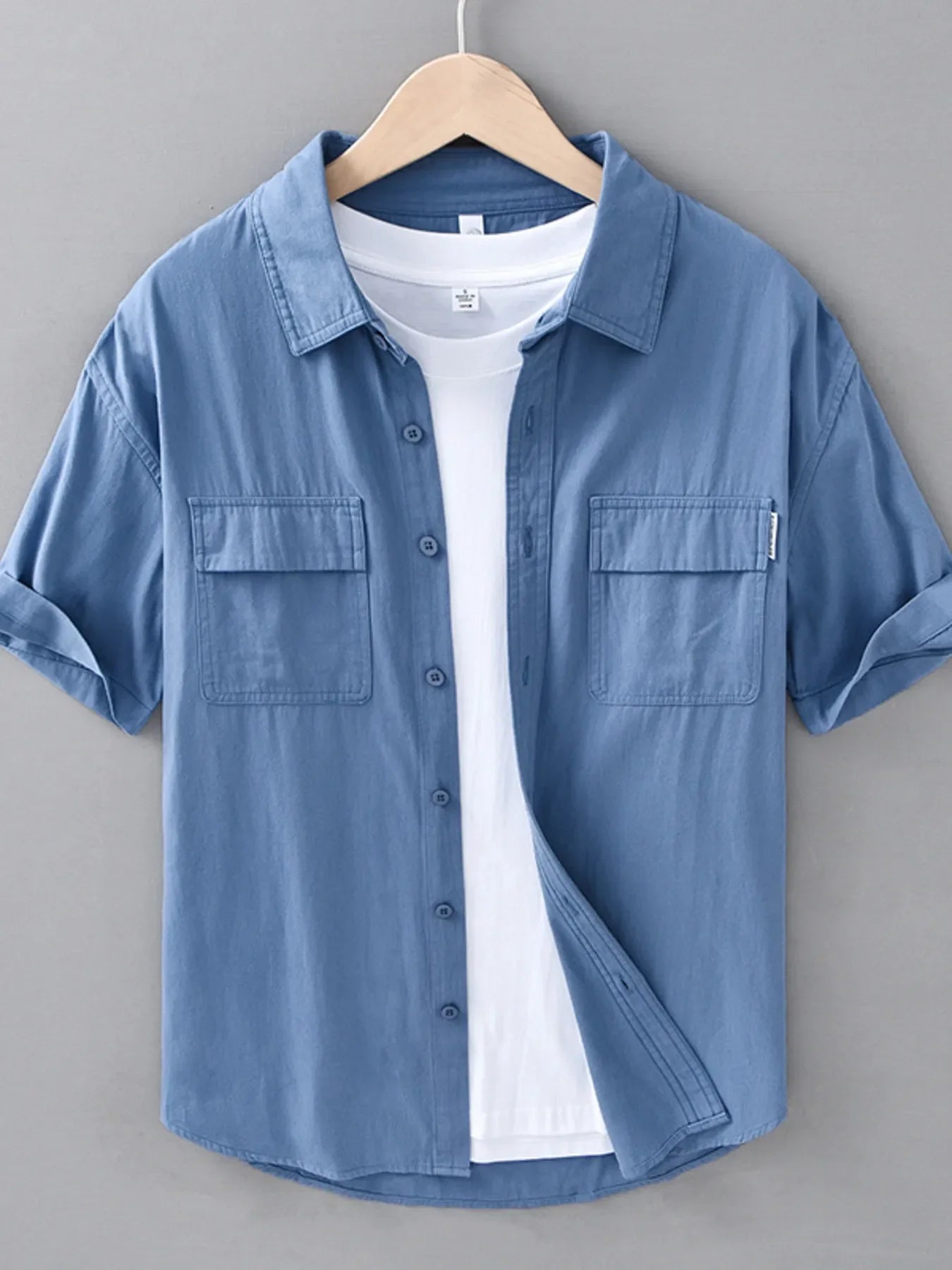 Men's Plus Size Button Up Short Sleeve Shirt