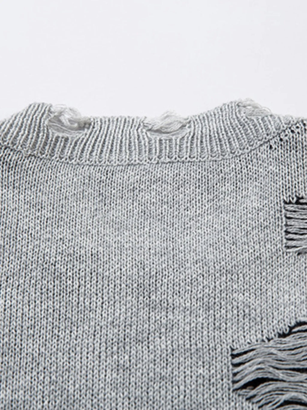 Men's Distressed Chain Detail Oversized Sweater