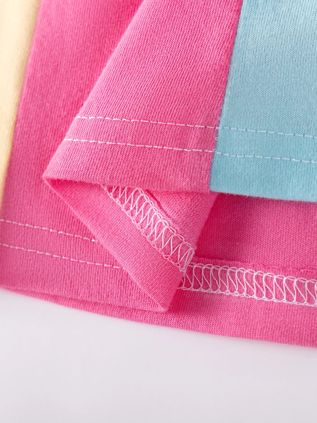 Children's Color Block Bow Short Sleeve Dress