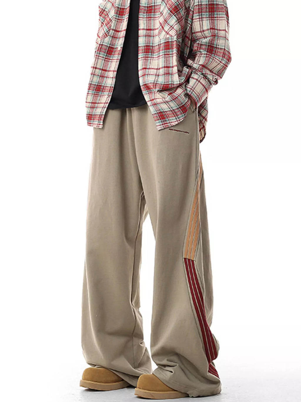 Men's Plus Size Side Striped Relaxed Fit Casual Pants