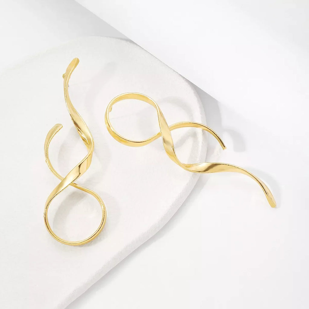 Alloy Spiral Drop Earrings