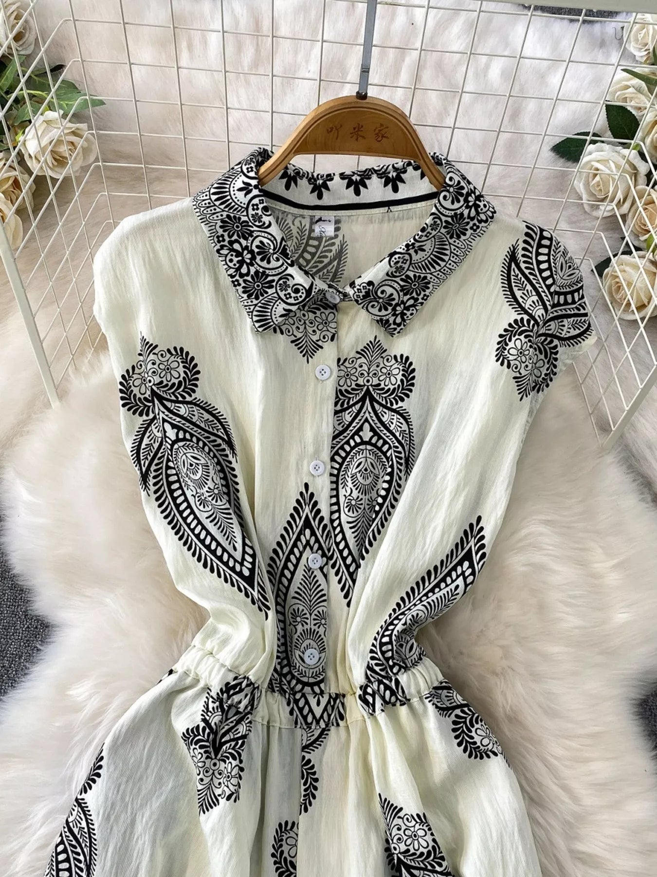 Button Front Wide Leg Jumpsuit