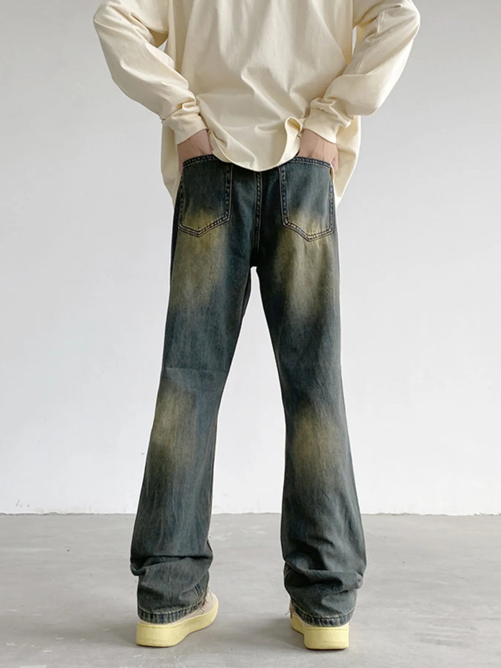 Men's Plus Size Vintage Wash Relaxed Fit Jeans