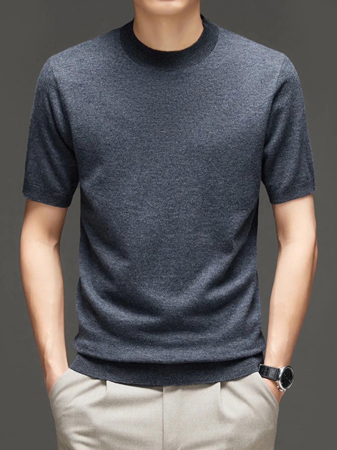 Men's Plus Size Round Neck Short Sleeve Top