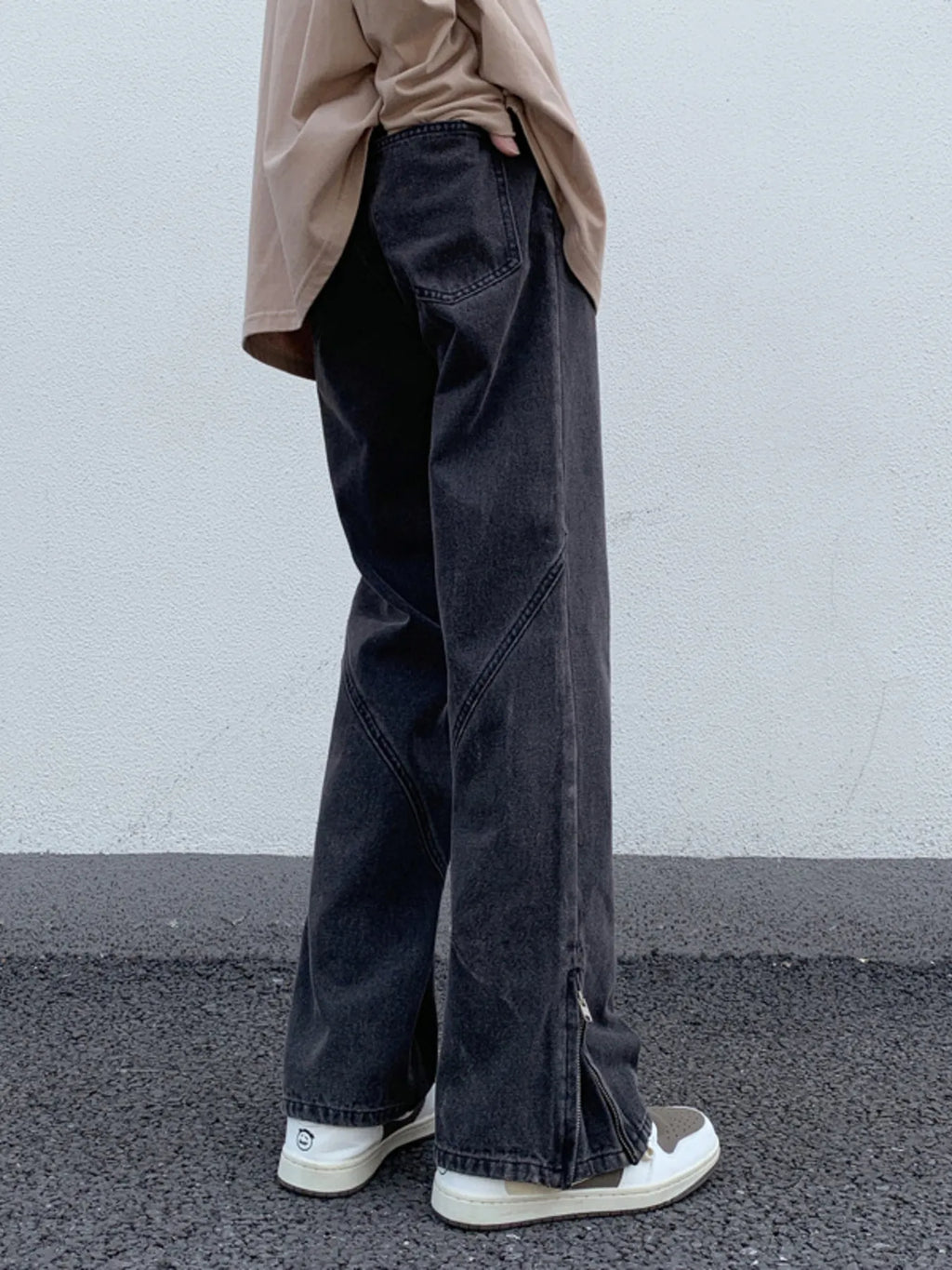 Men's Full Size Vintage Wash Wide Leg Jeans Plus Size