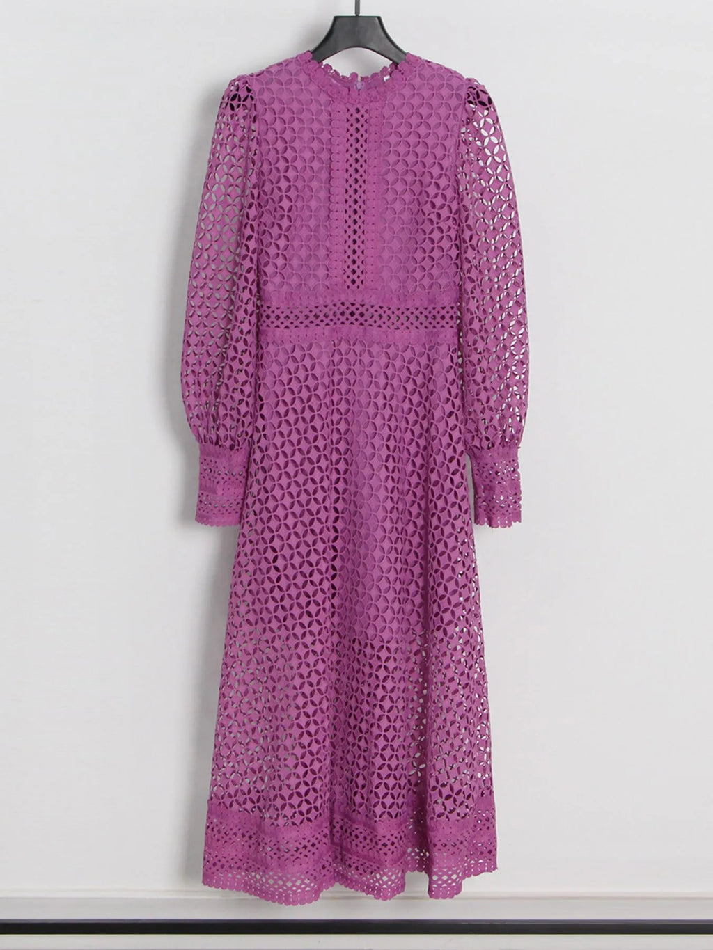 Lace Long Sleeve Midi Dress