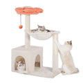 Pawfessor Flower Cat Tree 4 in 1 Cat Scratching Post for Indoor Cats 34" Small Cat Tower for Large Cats with Cat Scratch Posts15.7”Large Hammock Removable Perch and Wide Condo for Indoor Cats-Beige