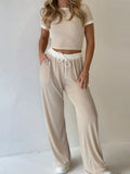 Contrast Trim Top and Pants Set
