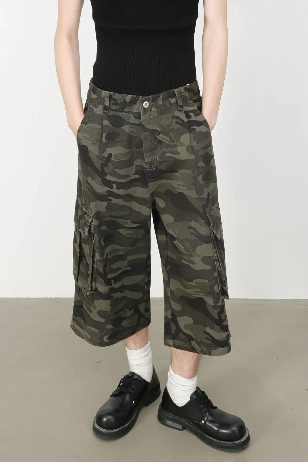 Men's Camouflage Denim Cargo Shorts
