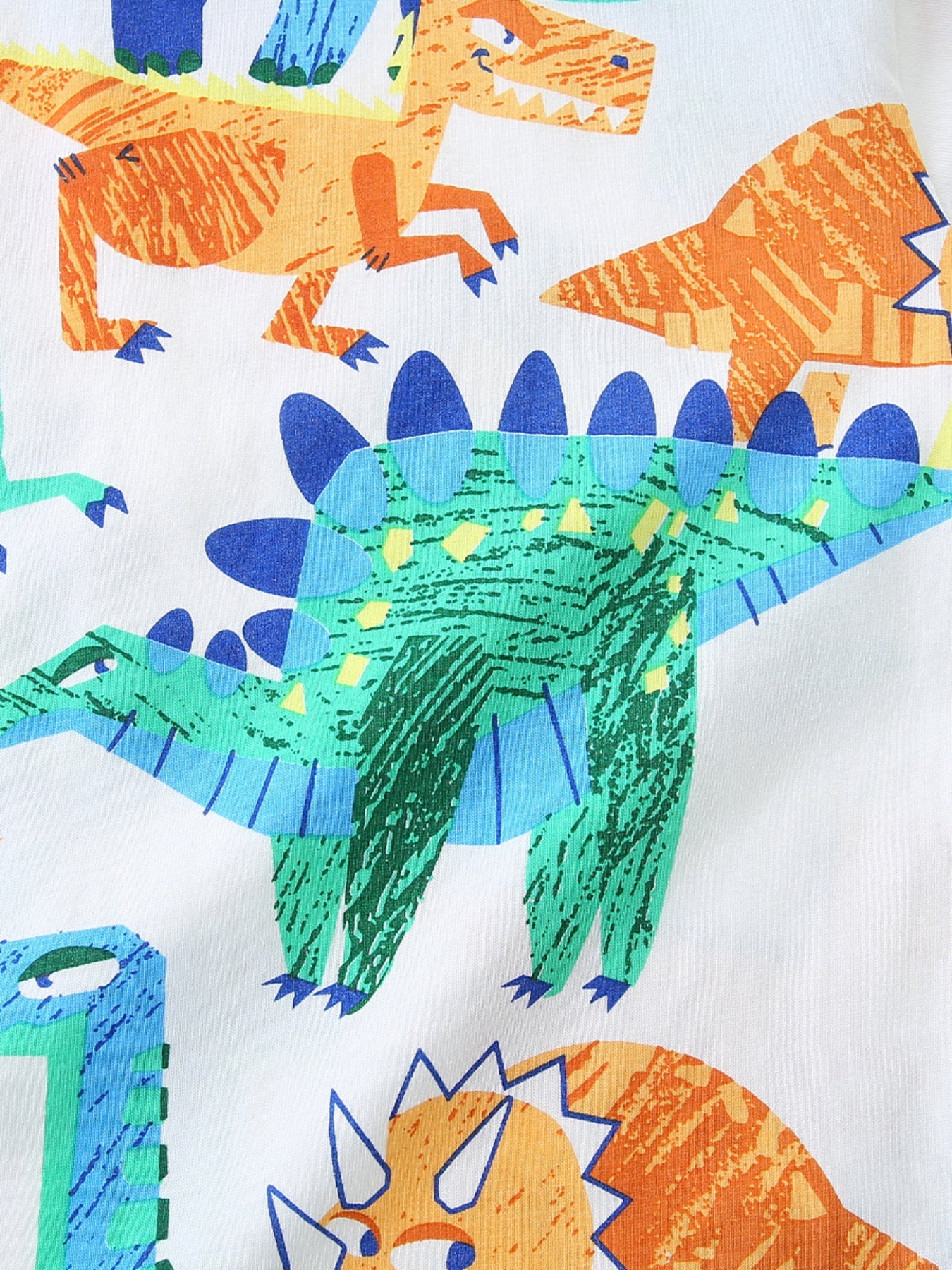 Children's Dinosaur Print Crew Neck Short Sleeve T-Shirt