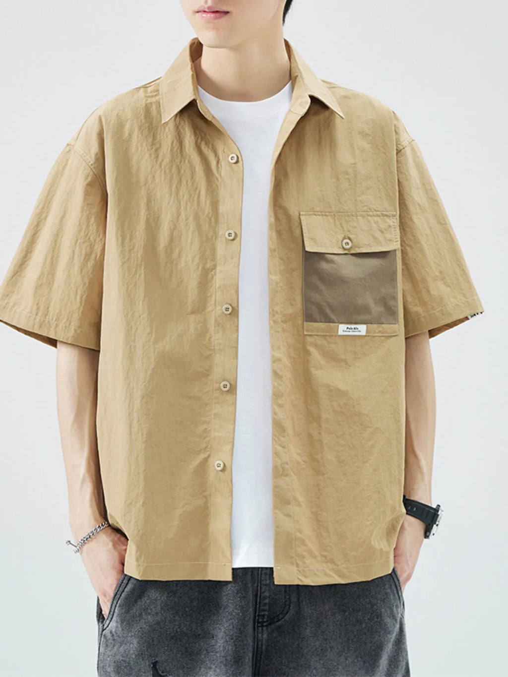 Men's Plus Size Button Up Short Sleeve Shirt