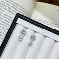Zircon Pearl Drop Earrings