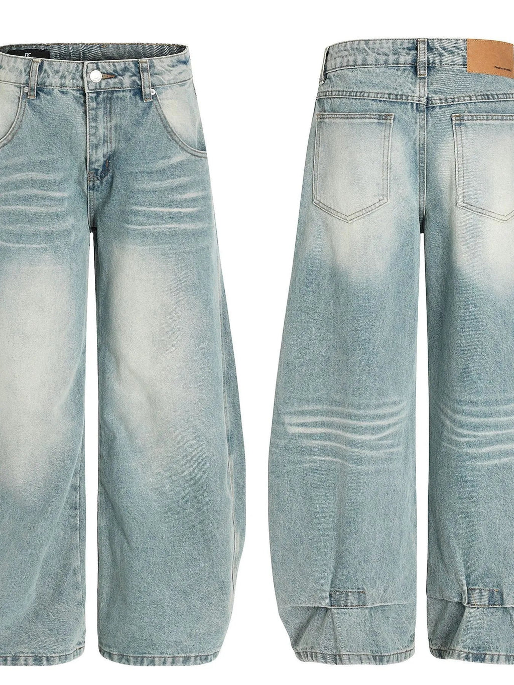 Men's Washed Wide Leg Baggy Jeans