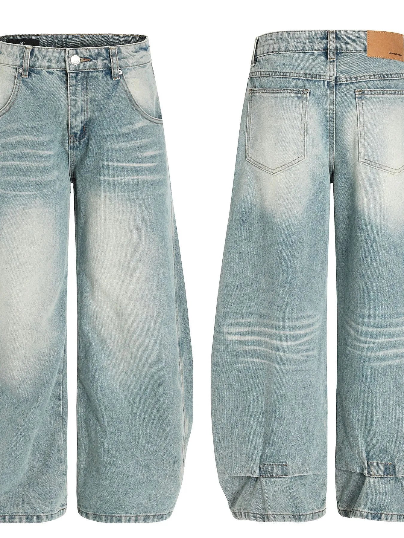 Men's Washed Wide Leg Baggy Jeans