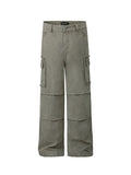 Men's Wide Leg Cargo Pants with Multi-Pockets