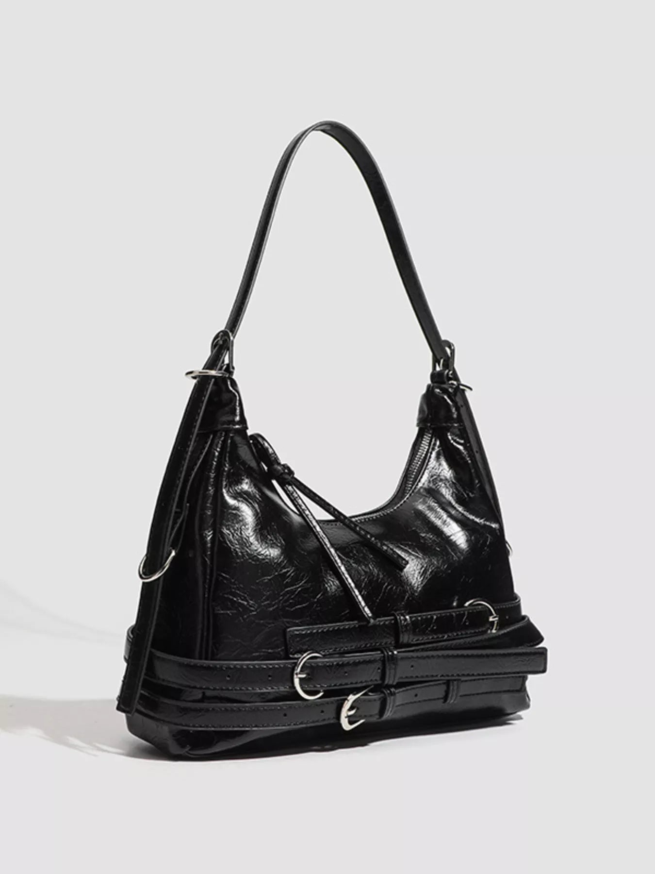 Buckled Strap Shoulder Bag