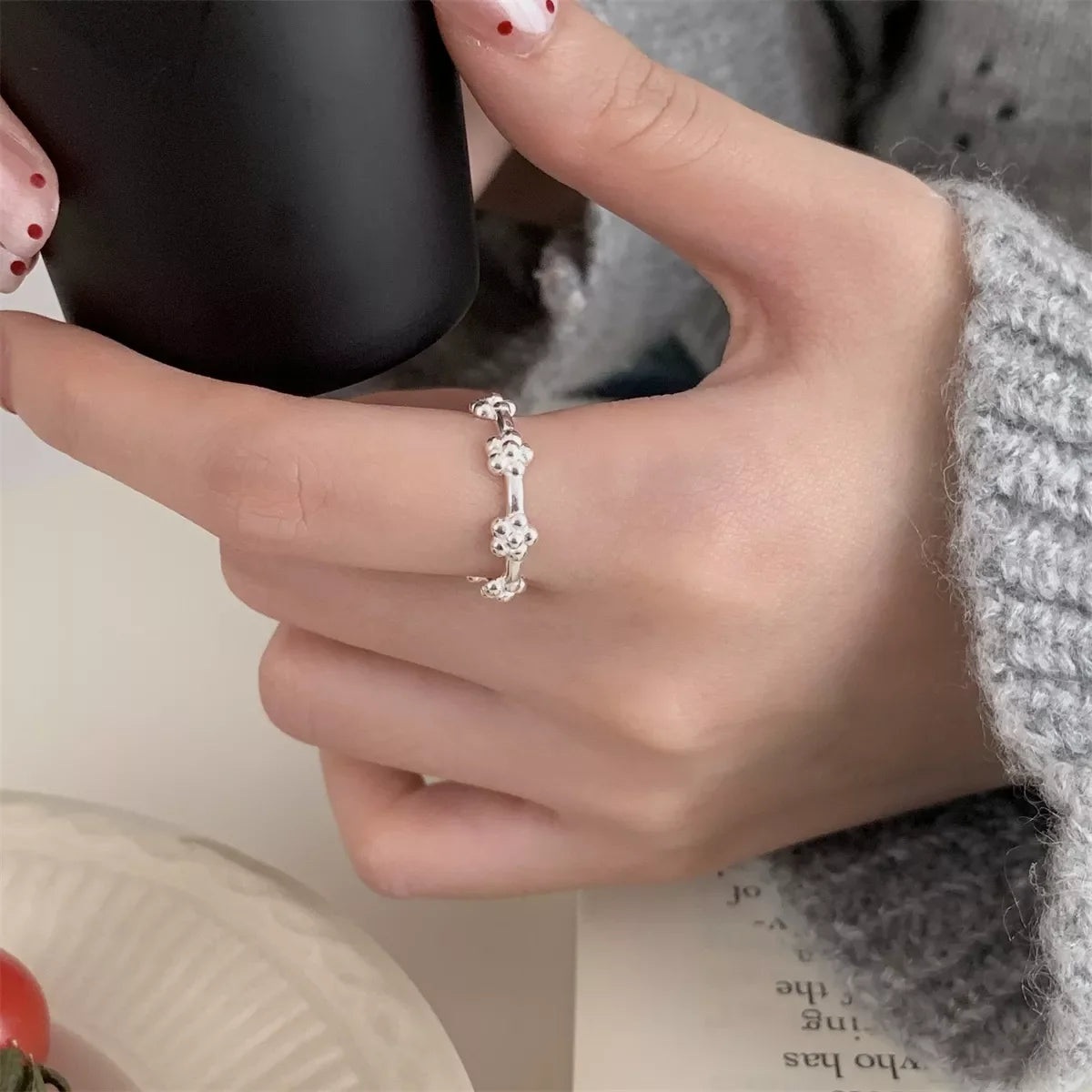 925 Sterling Silver Flower Ring