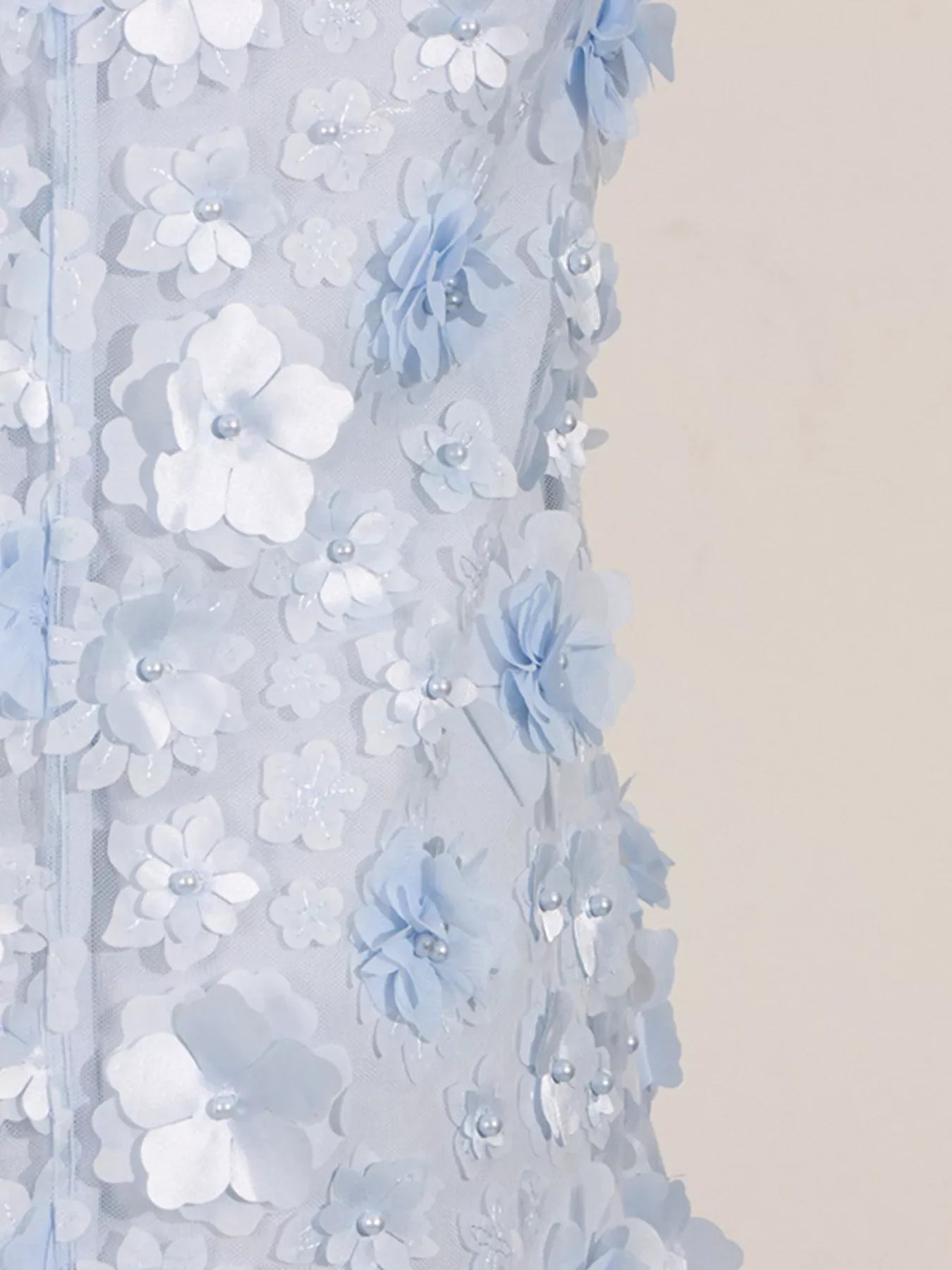 Floral Applique High Neck Sleeveless Mini Dress