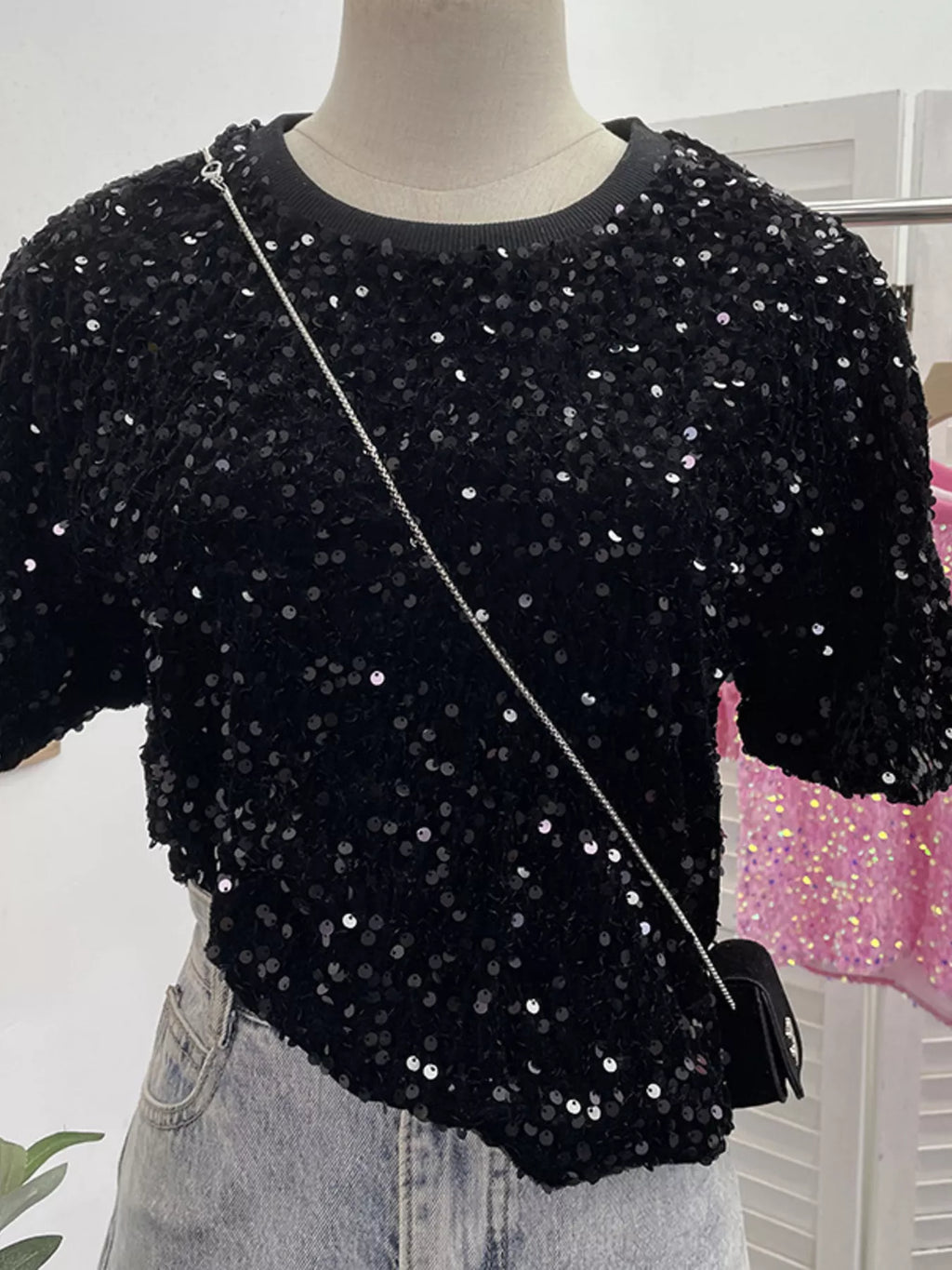 Sequin Short Sleeve T-Shirt