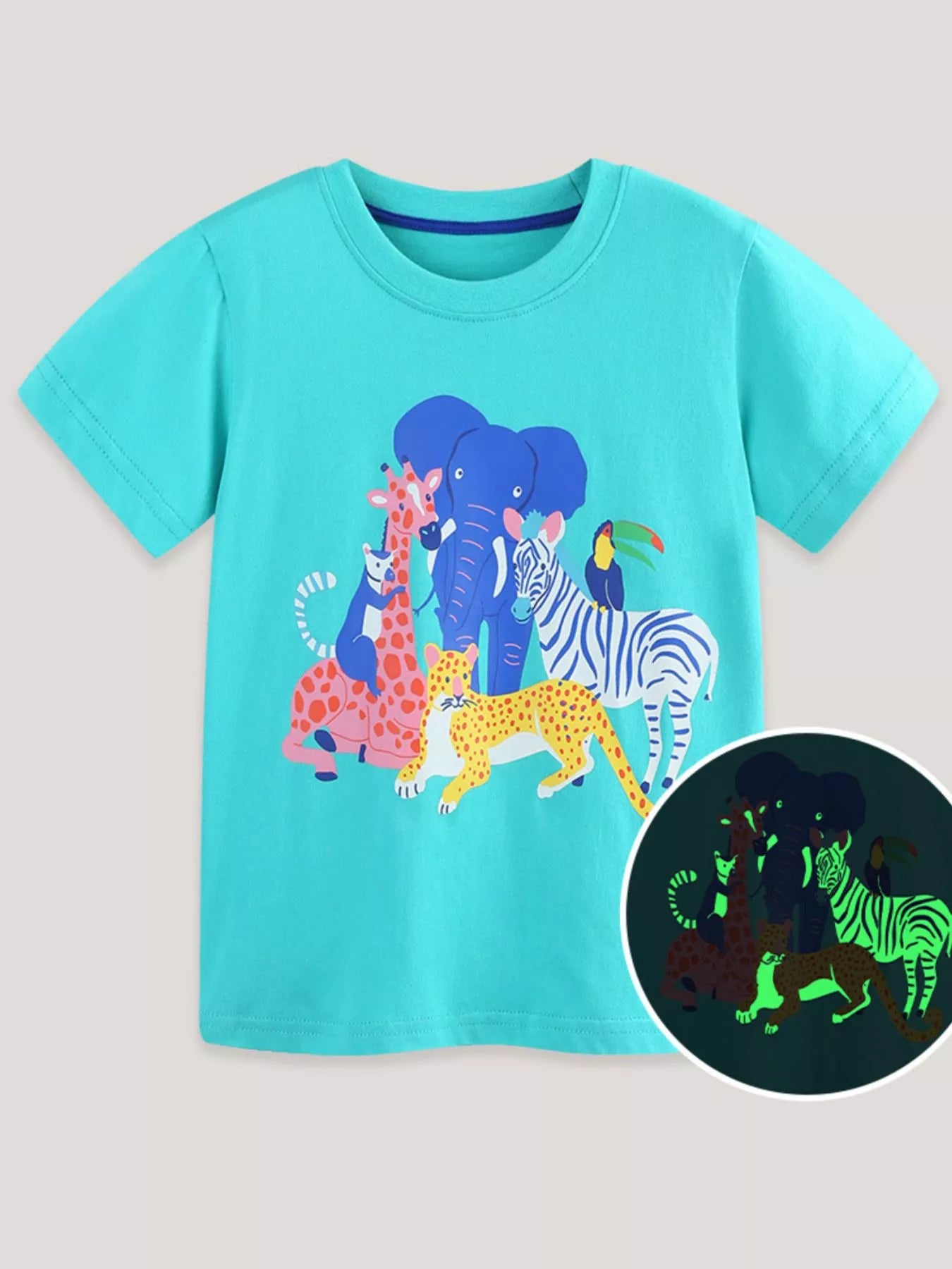 Children's Animal Graphic Crew Neck T-Shirt