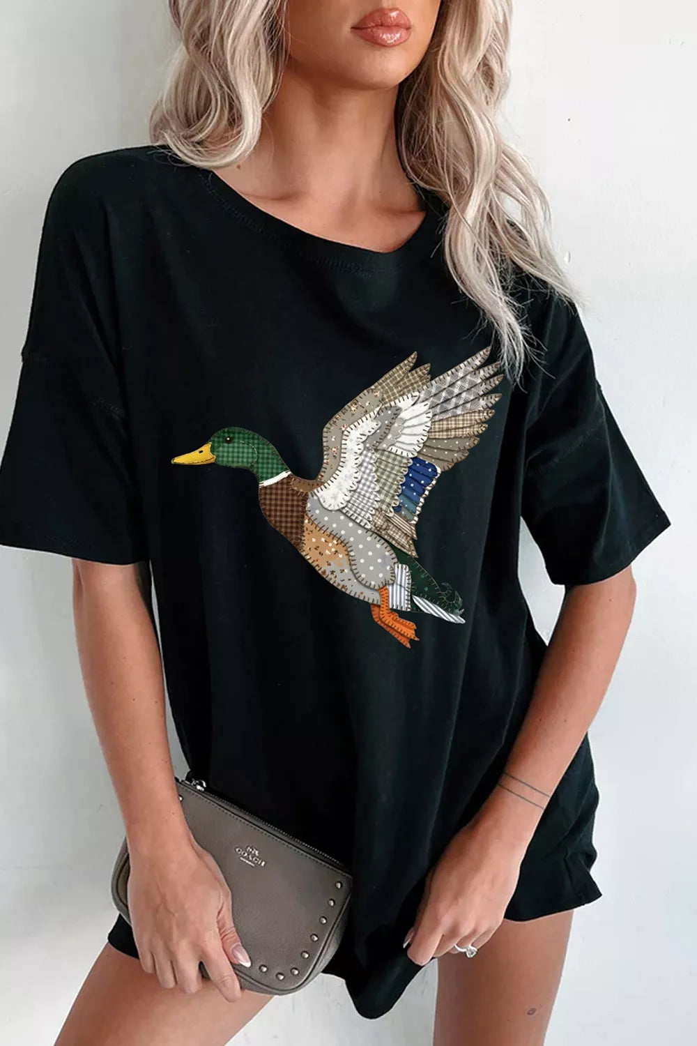 Flying Duck Graphic Round Neck T-Shirt