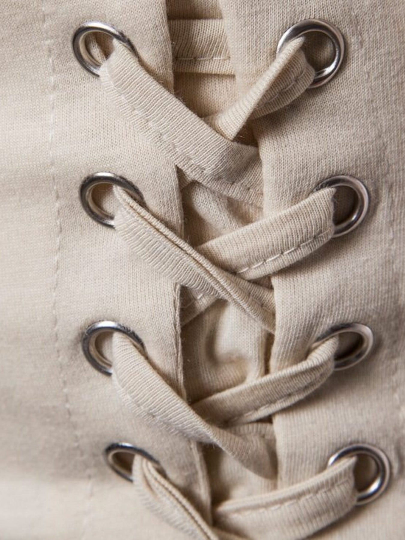 Men's Lace-Up Asymmetric Hem T-Shirt