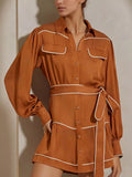 Button Front Long Sleeve Shirt Dress