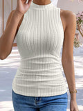 Texture Knit Mock Neck Tank